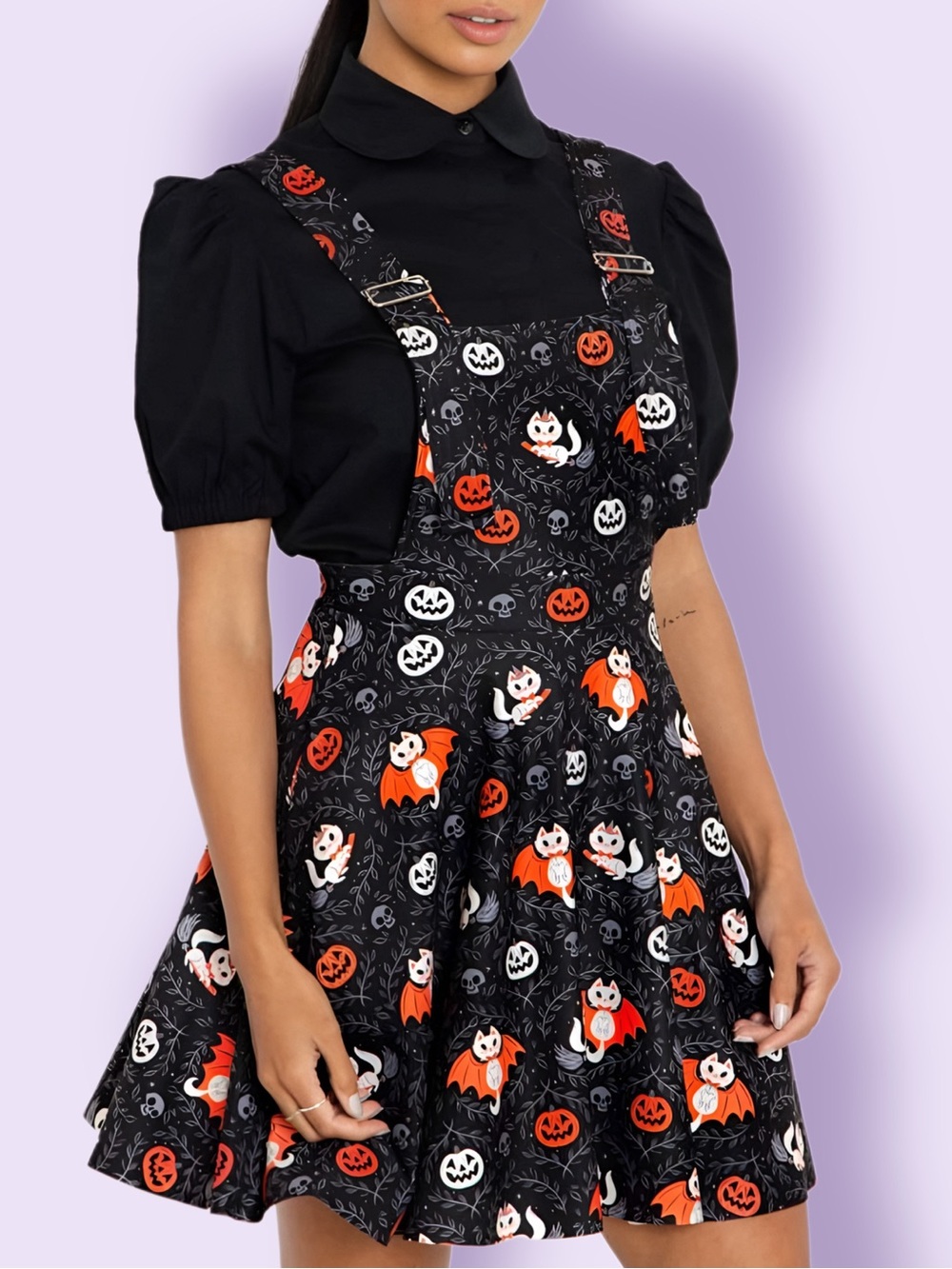 BlackMilk Feline Spooky Apron Dress NWT RARE XS Vintage Halloween Pinafore